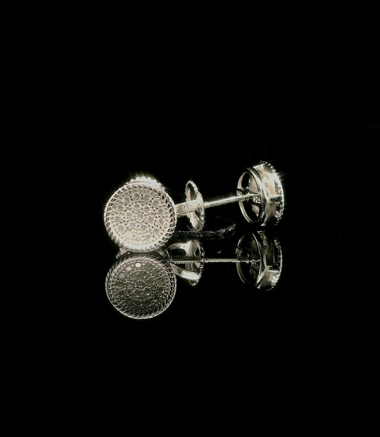 Iced Out Micro Pave Round Stud Earrings | 8mm | VVS