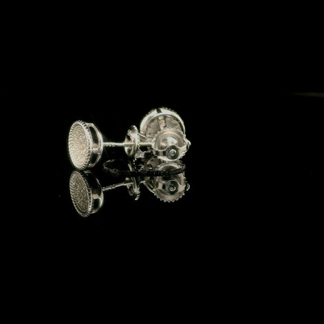 Iced Out Micro Pave Round Stud Earrings | 8mm | VVS