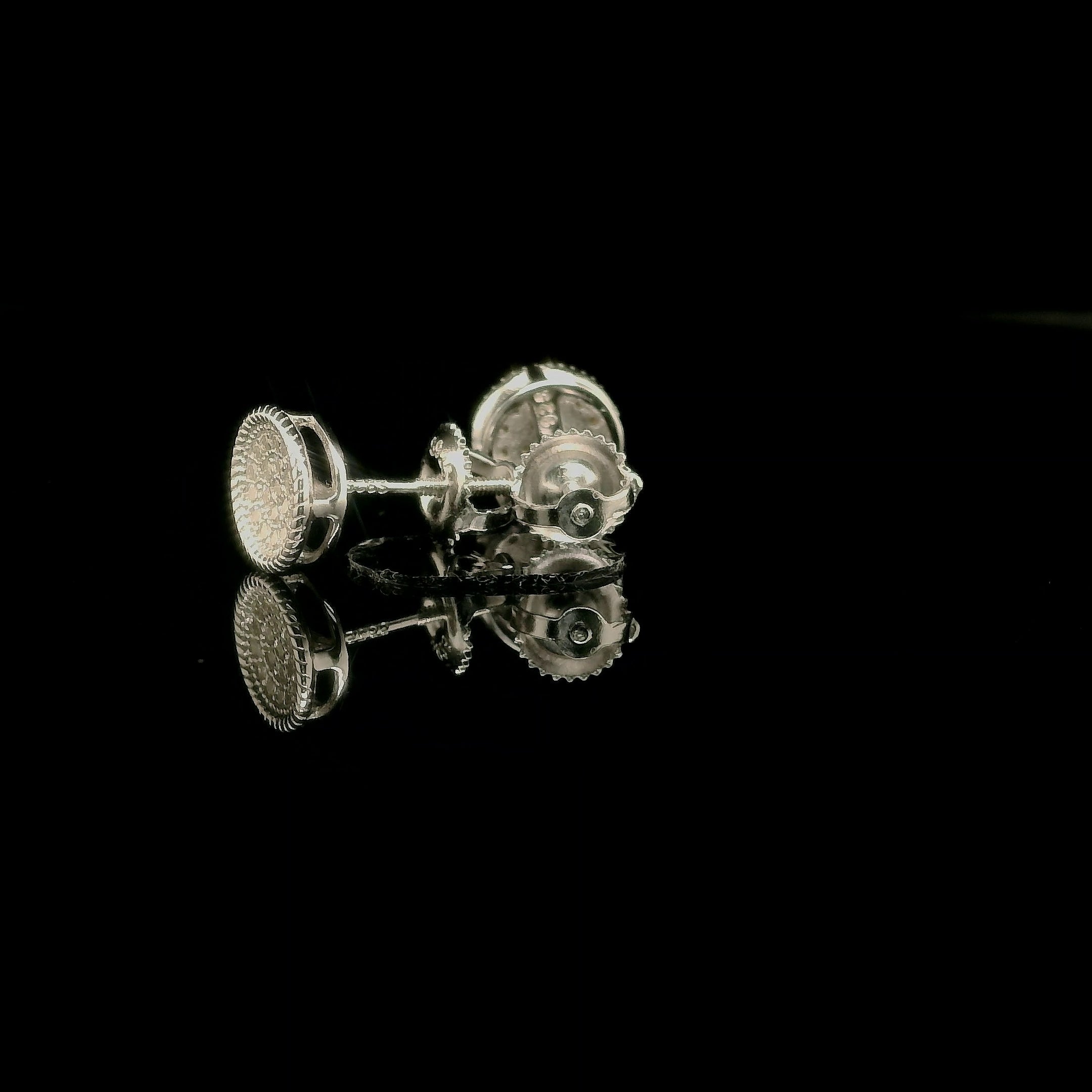 Iced Out Micro Pave Round Stud Earrings | 8mm | VVS