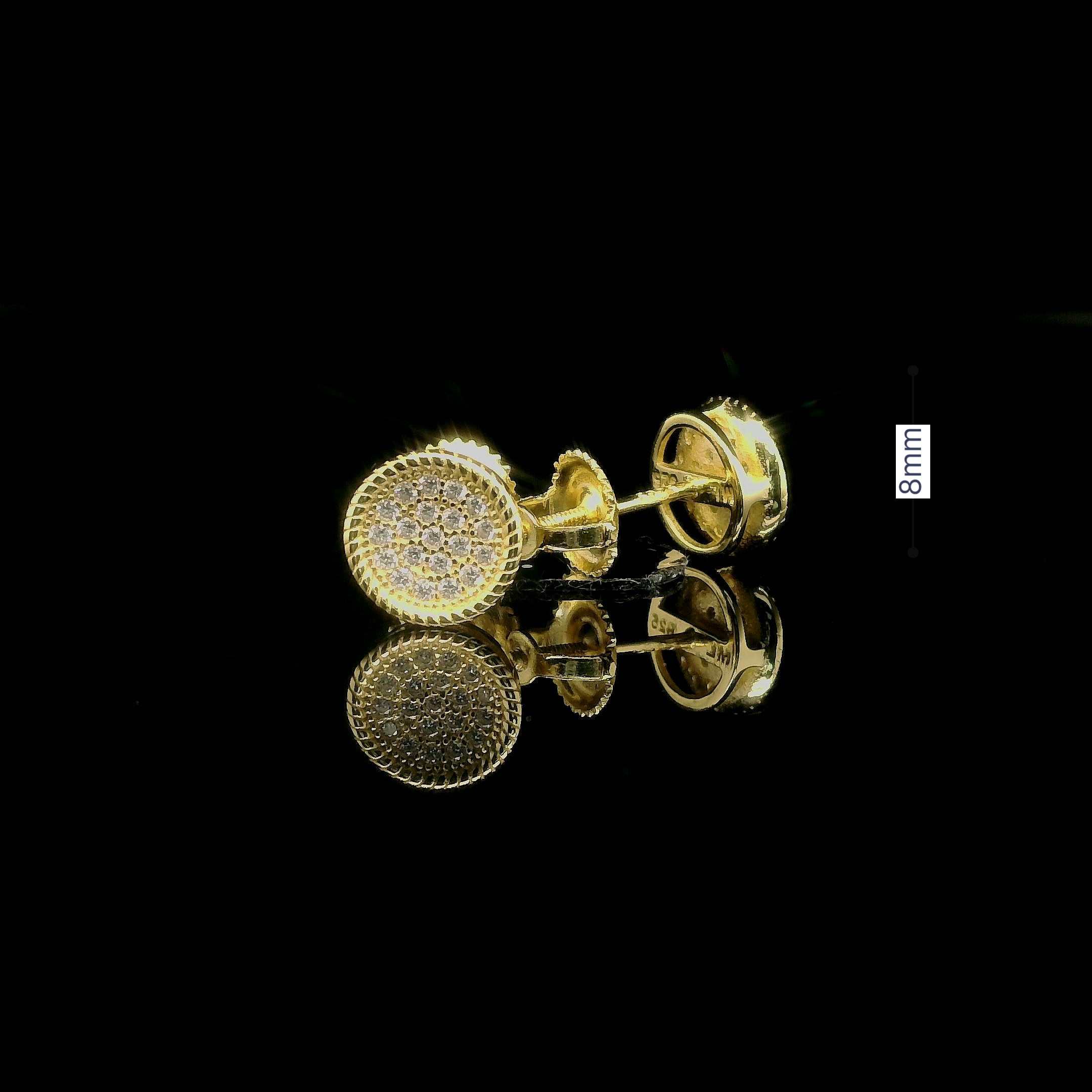 Iced Out Micro Pave Round Stud Earrings | 8mm | VVS