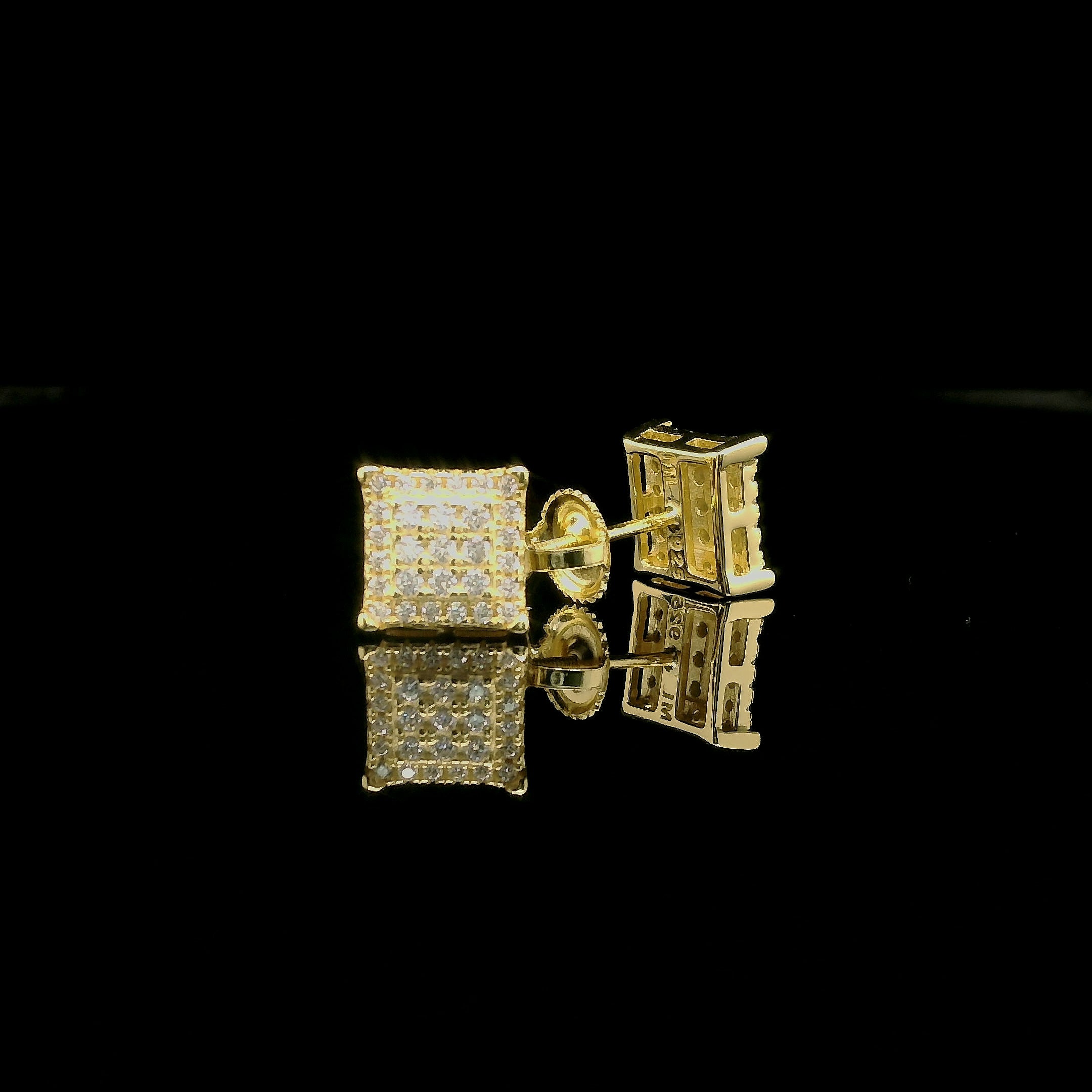 Moissanite Iced Out Square Stud Earrings | 8mm | VVS