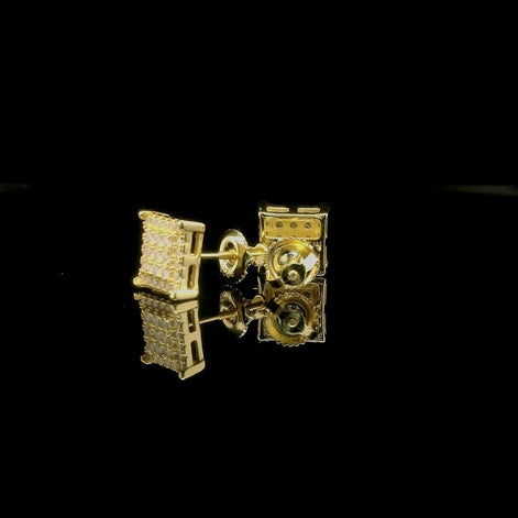 Moissanite Iced Out Square Stud Earrings | 8mm | VVS