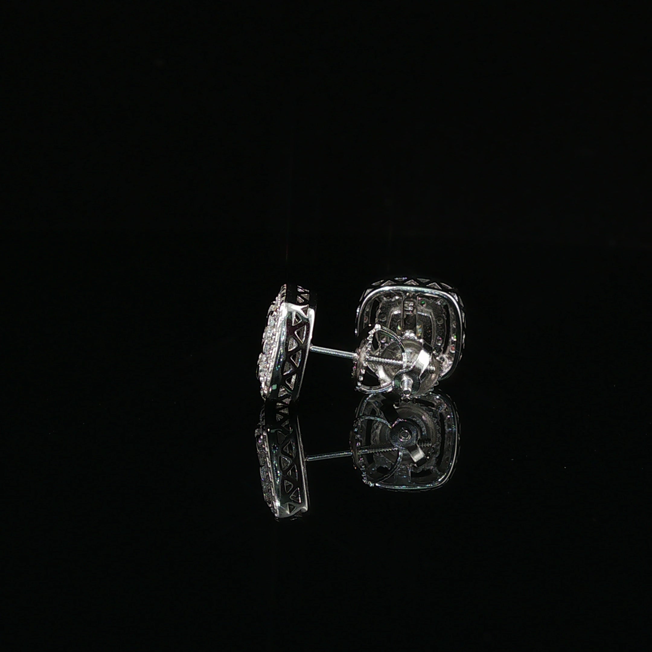 Moissanite Halo Stud Earrings | 10mm | VVS