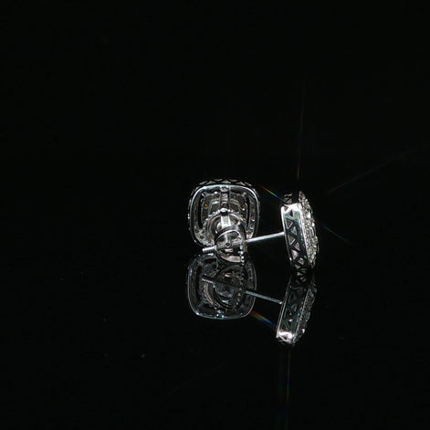 Moissanite Halo Stud Earrings | 10mm | VVS
