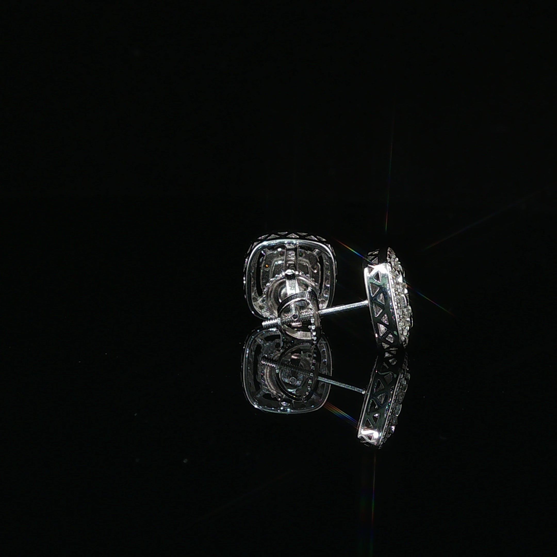 Moissanite Halo Stud Earrings | 10mm | VVS