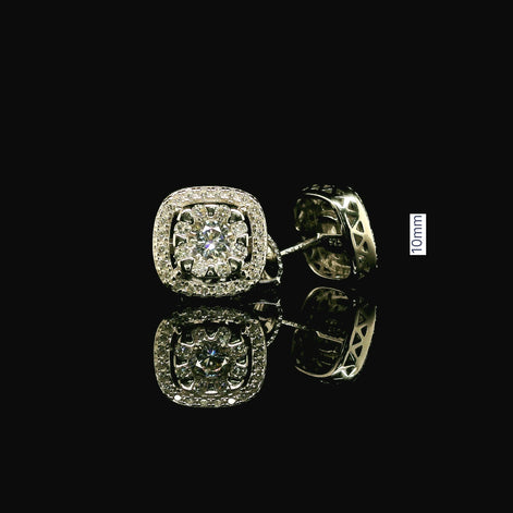 Moissanite Halo Stud Earrings | 10mm | VVS