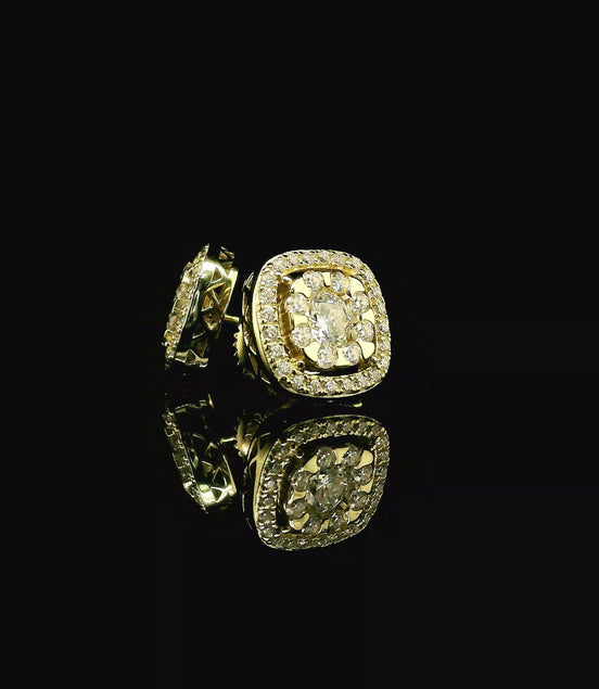 Moissanite Halo Stud Earrings | 10mm | VVS