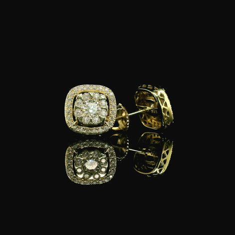 Moissanite Halo Stud Earrings | 10mm | VVS