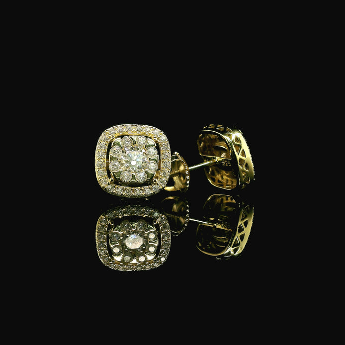 Moissanite Halo Stud Earrings | 10mm | VVS