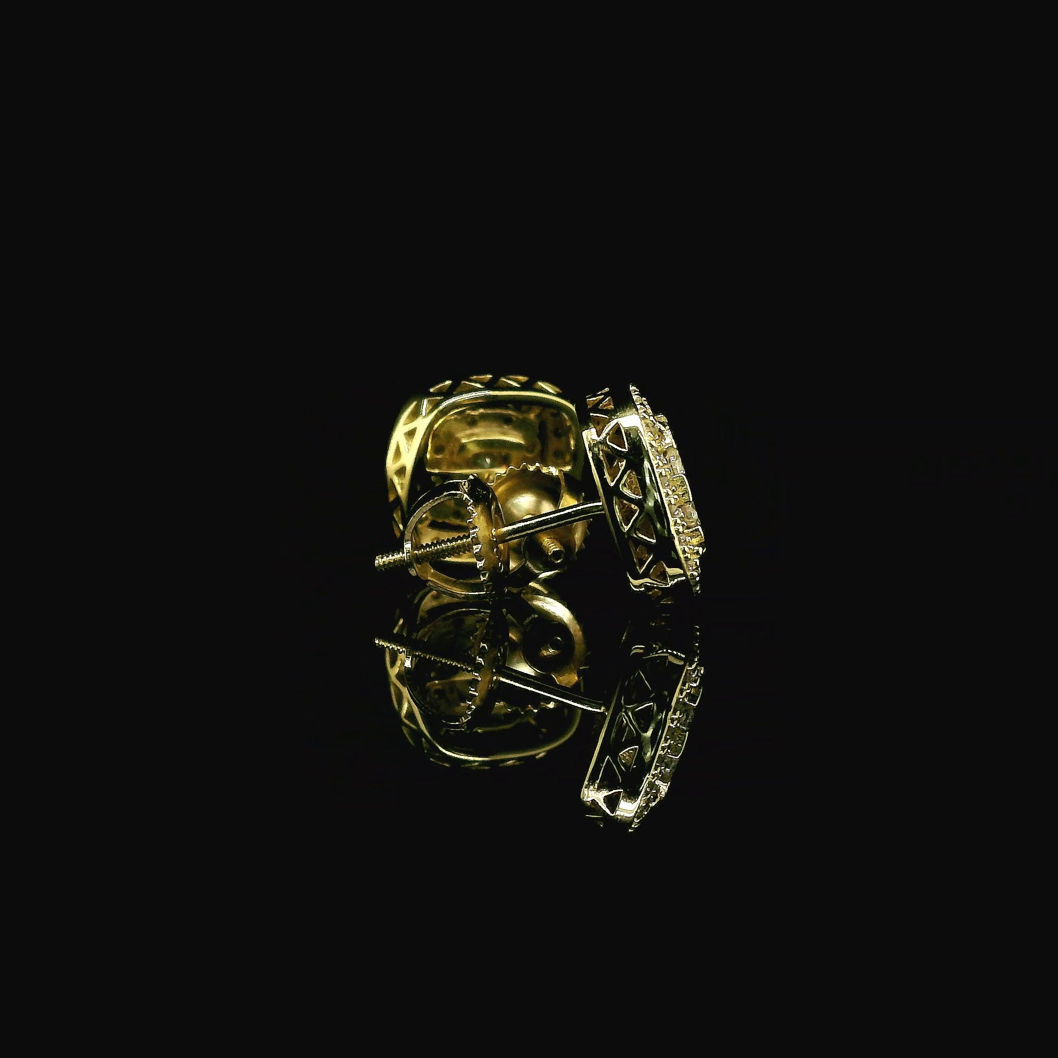 Moissanite Halo Stud Earrings | 10mm | VVS