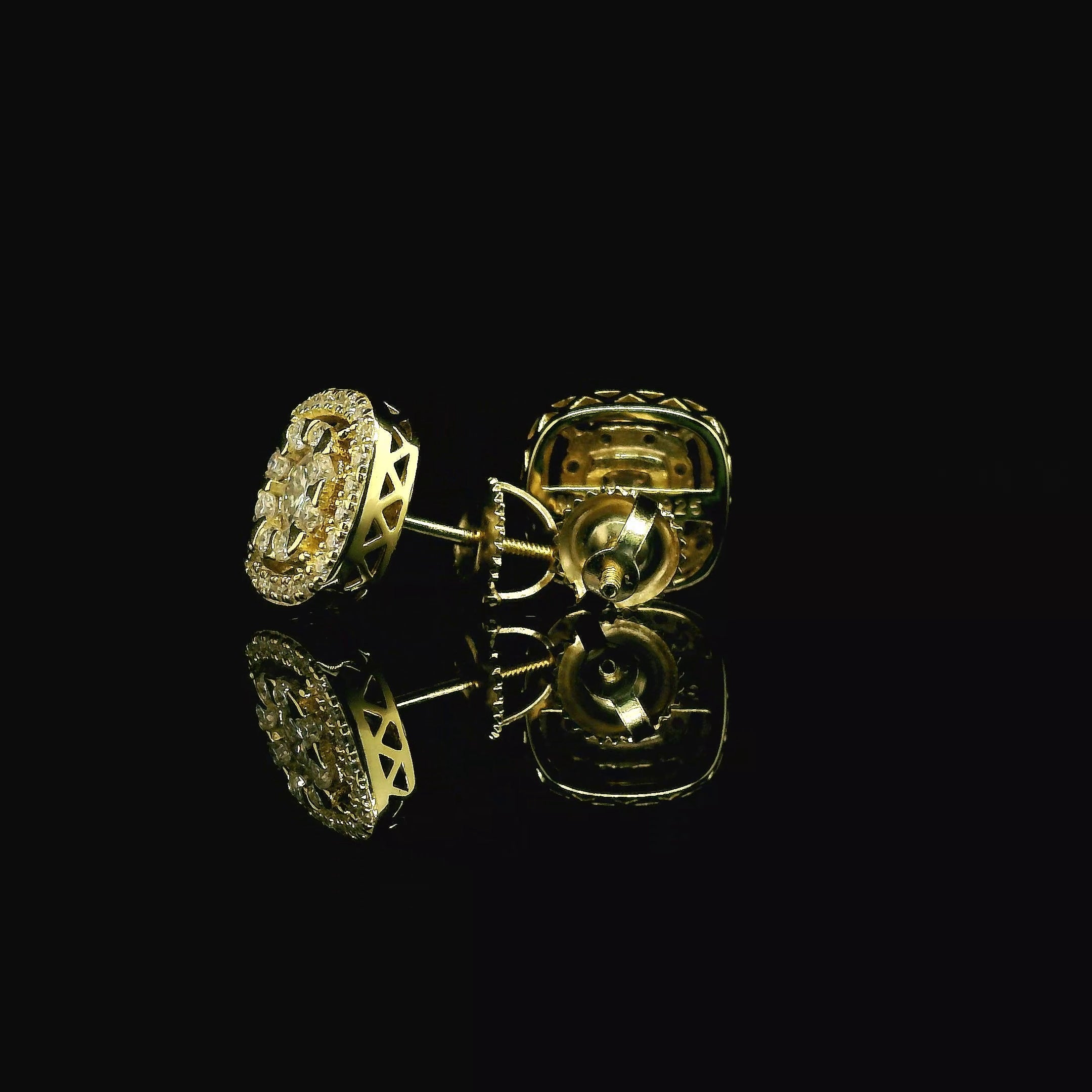 Moissanite Halo Stud Earrings | 10mm | VVS