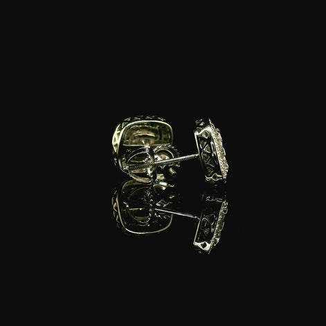 Moissanite Halo Stud Earrings | 10mm | VVS