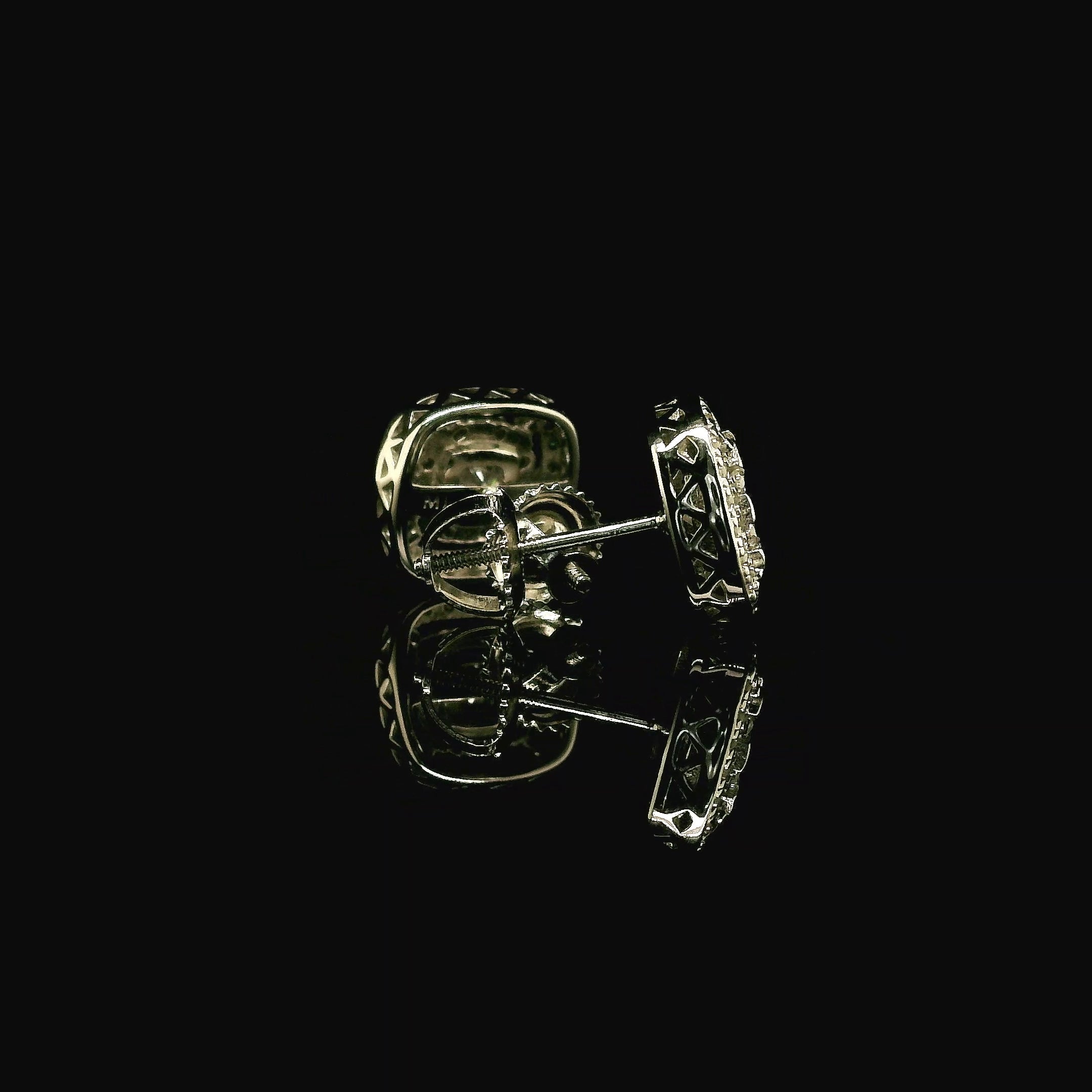 Moissanite Halo Stud Earrings | 10mm | VVS