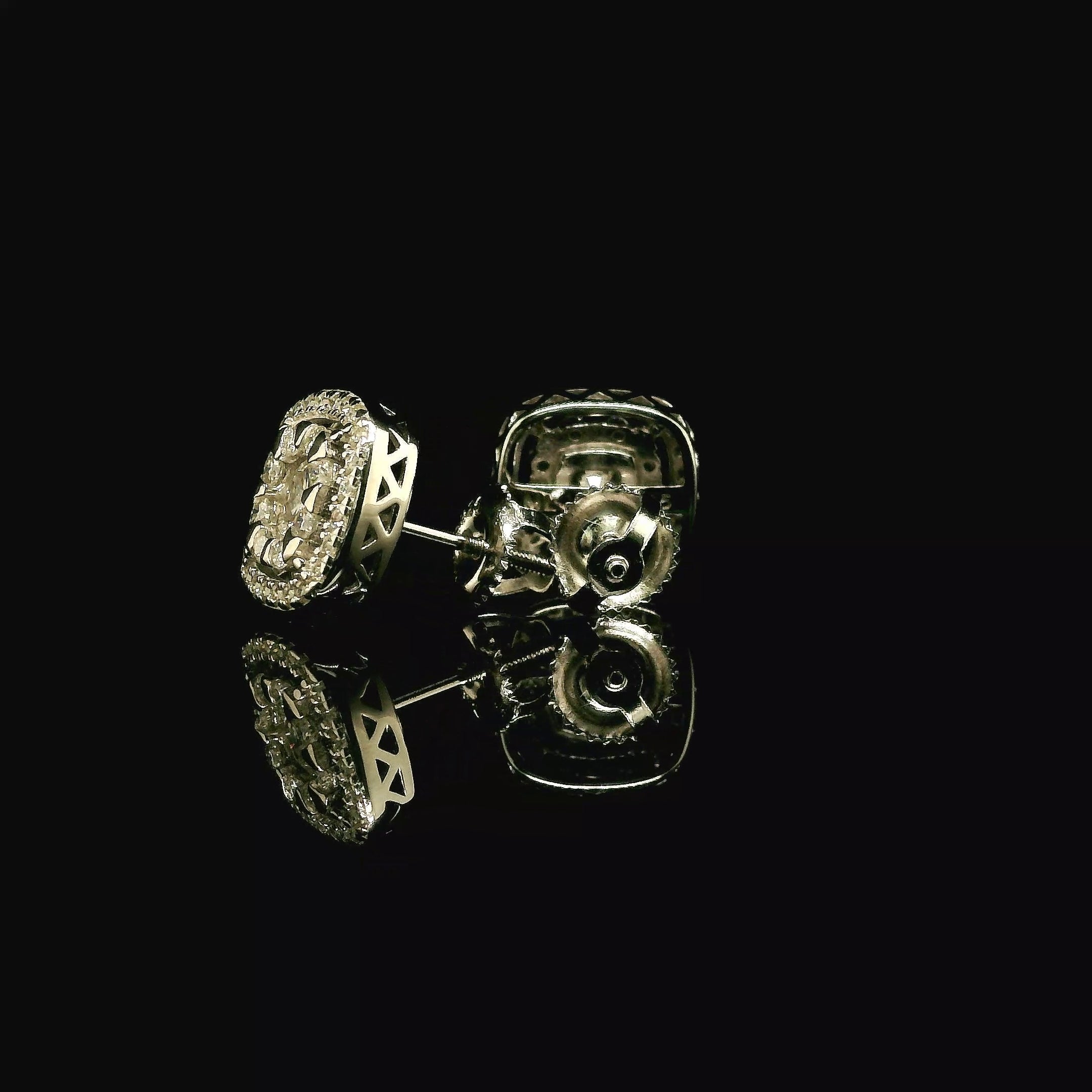 Moissanite Halo Stud Earrings | 10mm | VVS