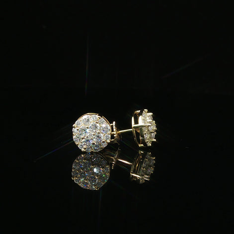 Dazzling Round Diamond Pave Stud Earrings | 9mm | VVS