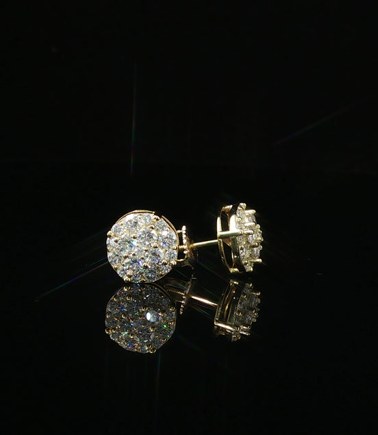 Dazzling Round Diamond Pave Stud Earrings | 9mm | VVS