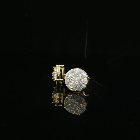 Dazzling Round Diamond Pave Stud Earrings | 9mm | VVS