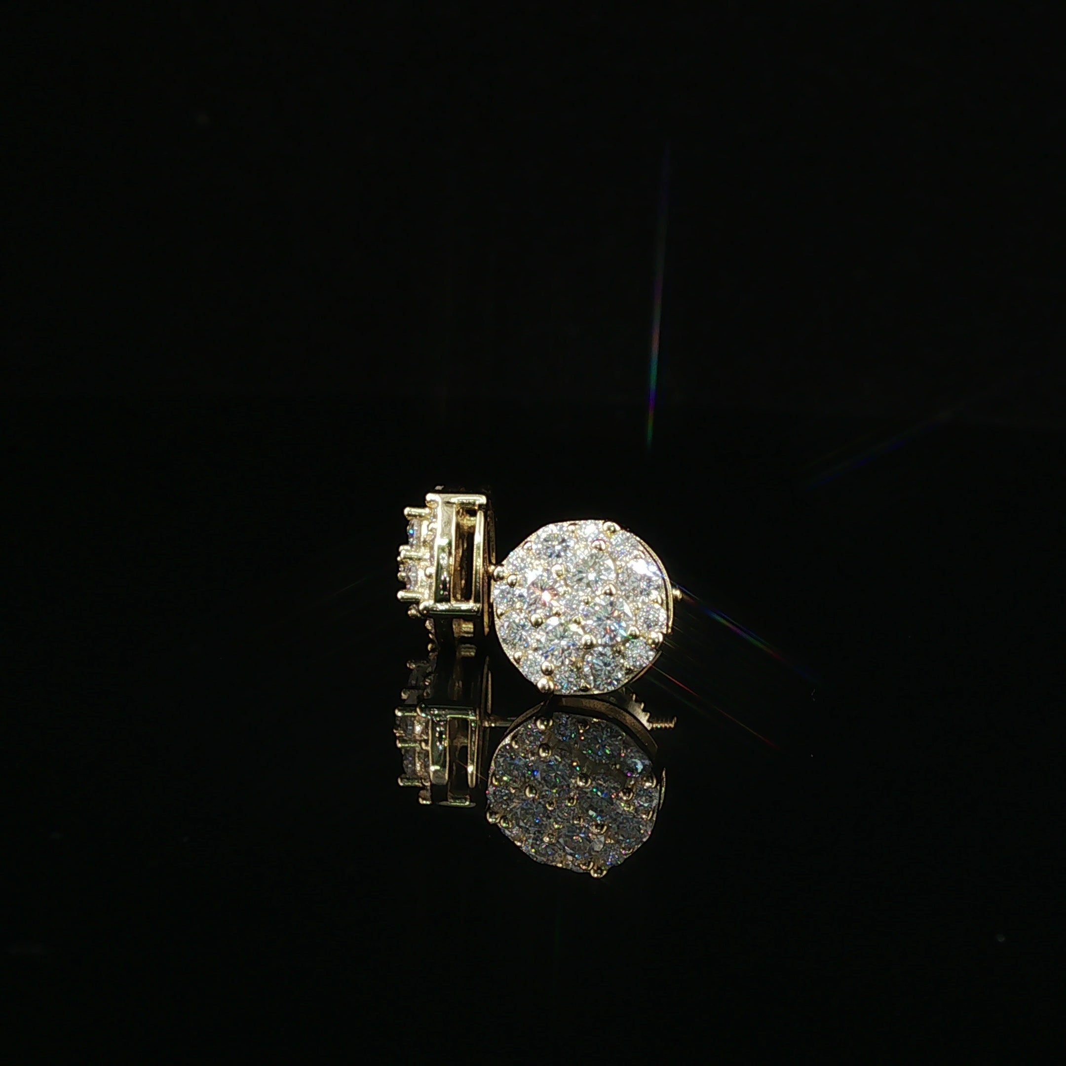 Dazzling Round Diamond Pave Stud Earrings | 9mm | VVS