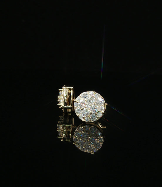 Dazzling Round Diamond Pave Stud Earrings | 9mm | VVS