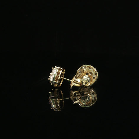 Dazzling Round Diamond Pave Stud Earrings | 9mm | VVS
