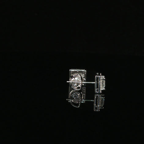 Dazzling Square Halo Stud Earrings | 7mm | VVS