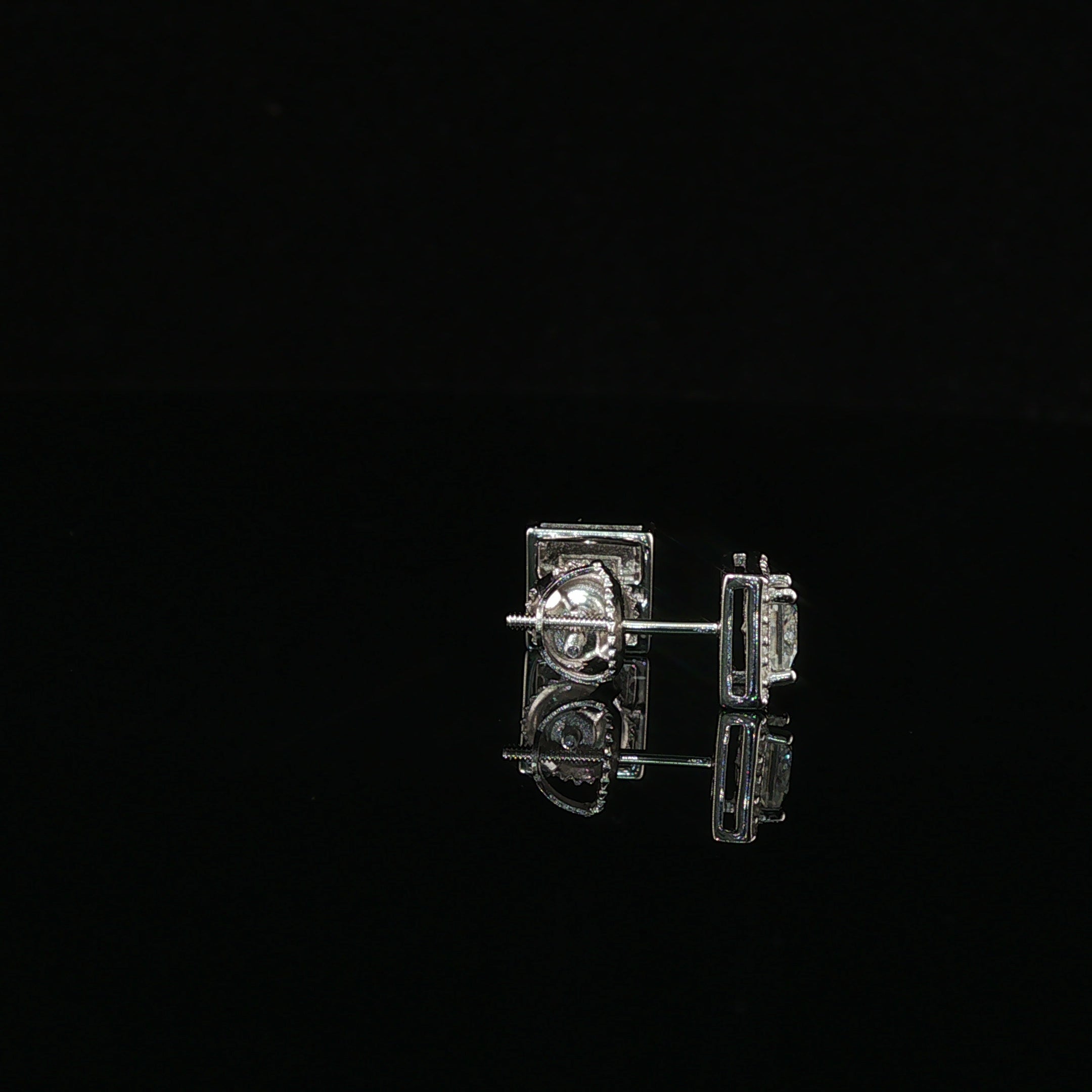 Dazzling Square Halo Stud Earrings | 7mm | VVS