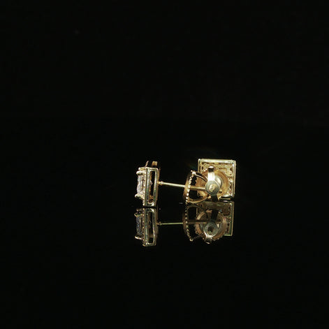 Dazzling Square Halo Stud Earrings | 7mm | VVS