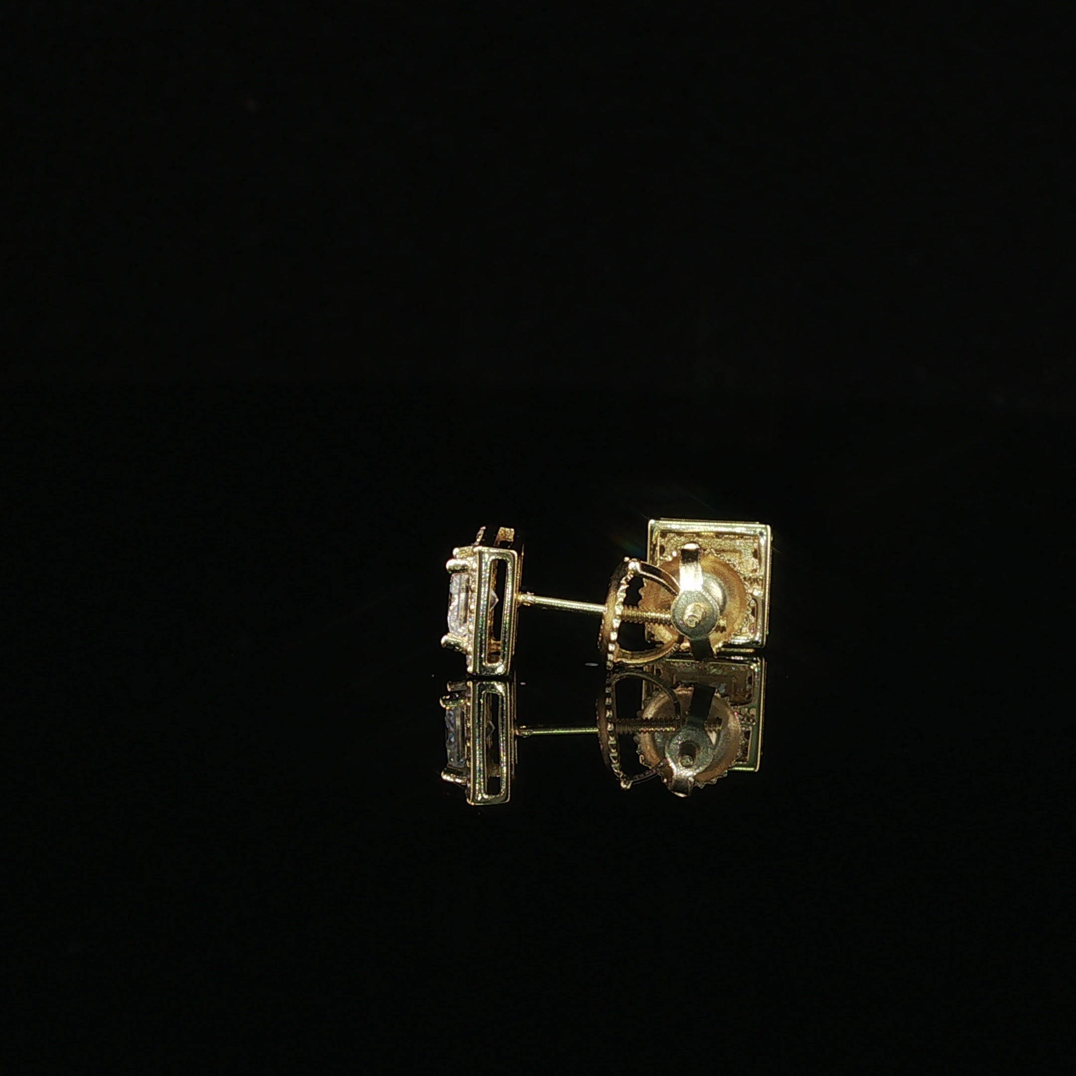 Dazzling Square Halo Stud Earrings | 7mm | VVS