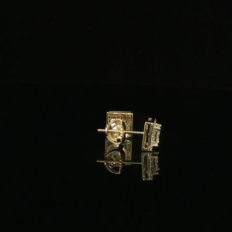 Dazzling Square Halo Stud Earrings | 7mm | VVS
