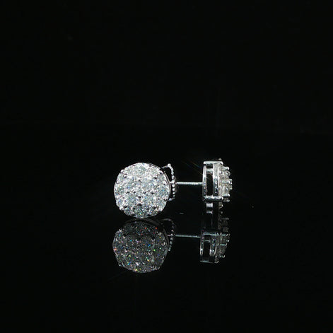 Dazzling Round Diamond Pave Stud Earrings | 9mm | VVS