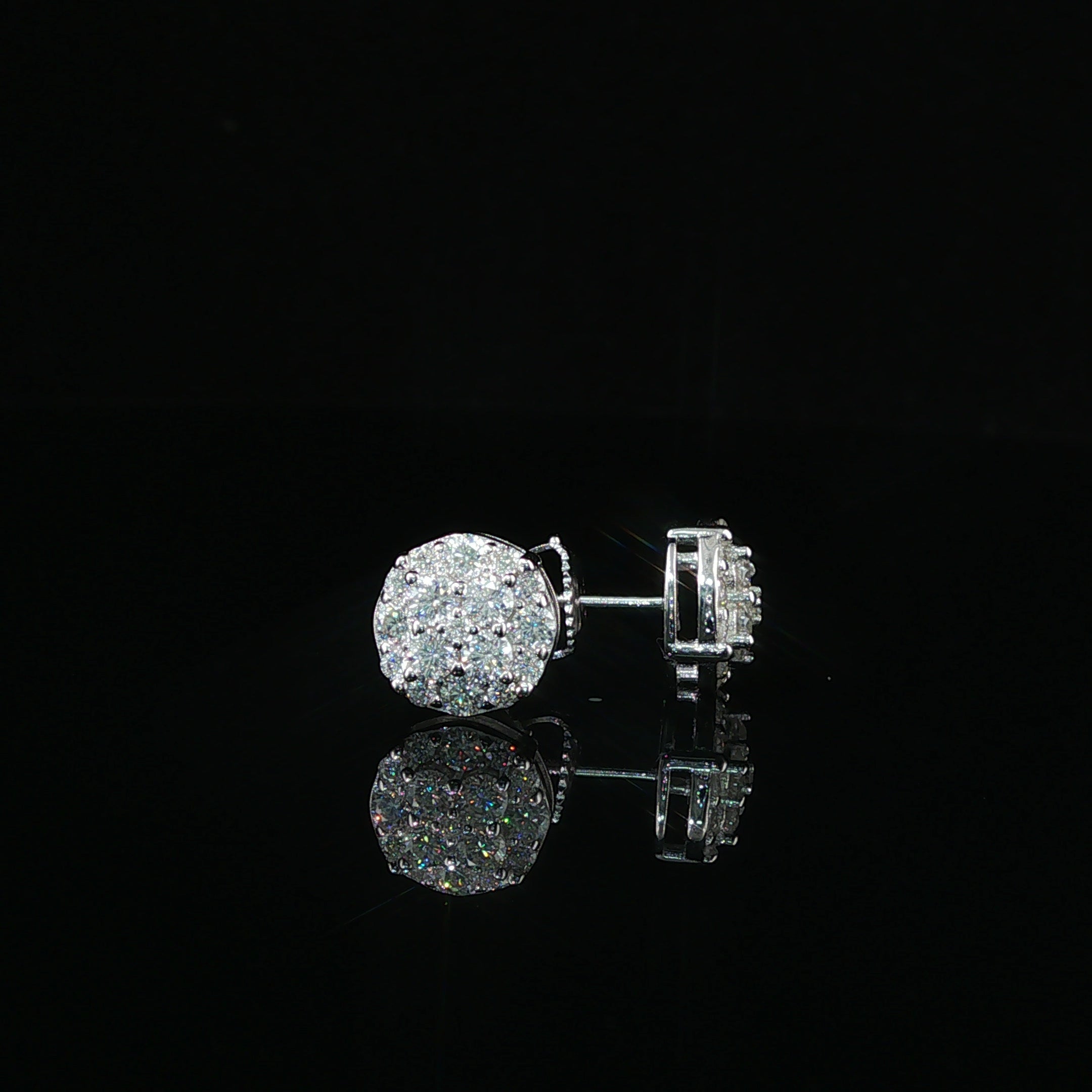 Dazzling Round Diamond Pave Stud Earrings | 9mm | VVS