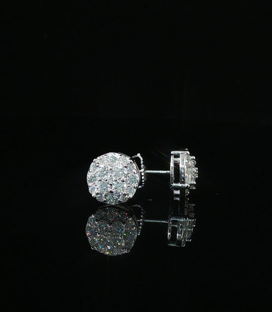Dazzling Round Diamond Pave Stud Earrings | 9mm | VVS