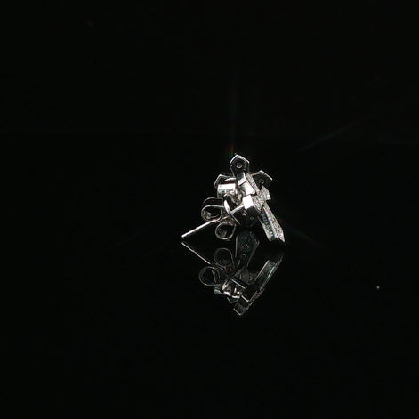 Iced Out Diamond Cross Stud Earrings | 12mm | VVS
