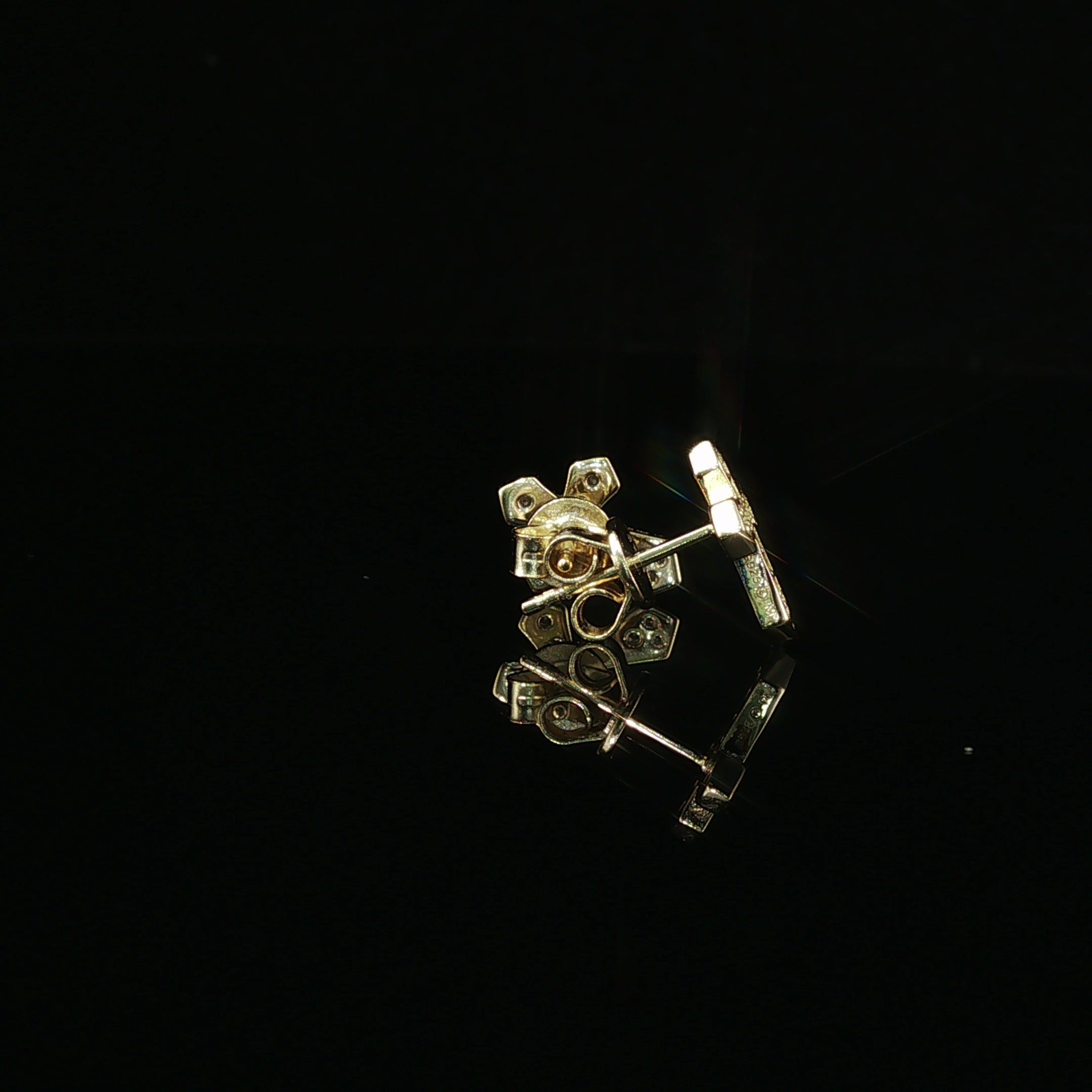 Iced Out Diamond Cross Stud Earrings | 12mm | VVS