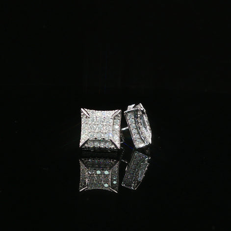 Dazzling Diamond Square Stud Earrings | 10mm | VVS