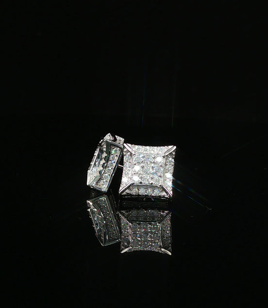 Dazzling Diamond Square Stud Earrings | 10mm | VVS