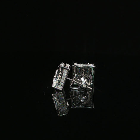 Dazzling Diamond Square Stud Earrings | 10mm | VVS