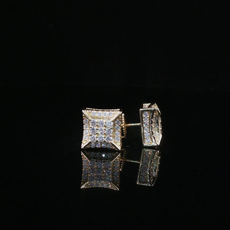 Dazzling Diamond Square Stud Earrings | 10mm | VVS