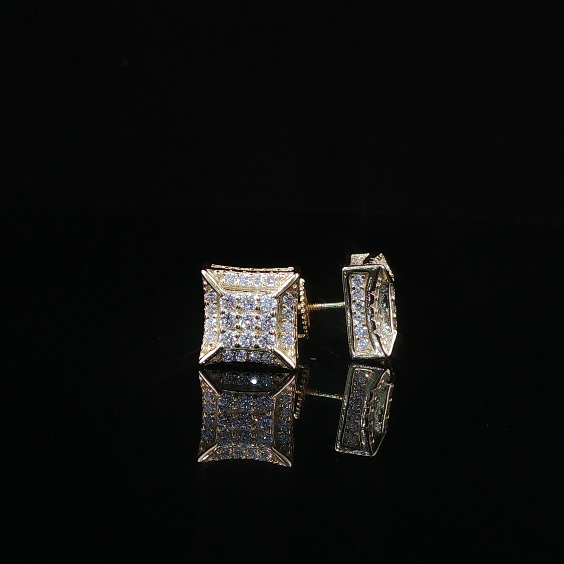 Dazzling Diamond Square Stud Earrings | 10mm | VVS