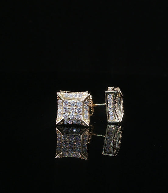 Dazzling Diamond Square Stud Earrings | 10mm | VVS