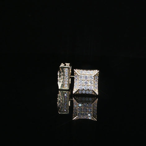 Dazzling Diamond Square Stud Earrings | 10mm | VVS