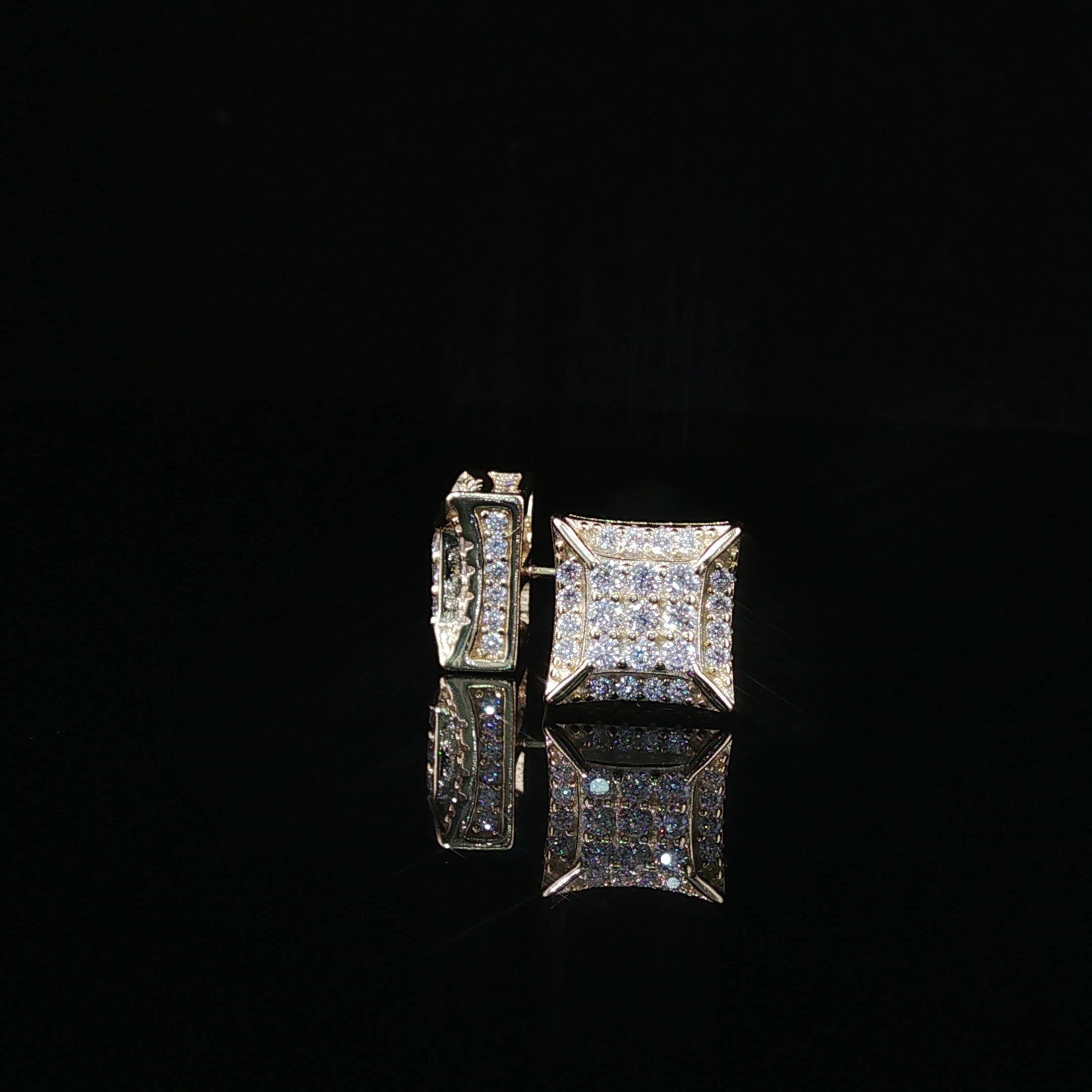 Dazzling Diamond Square Stud Earrings | 10mm | VVS
