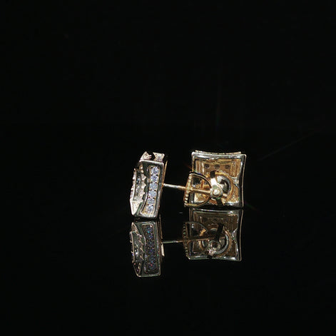 Dazzling Diamond Square Stud Earrings | 10mm | VVS