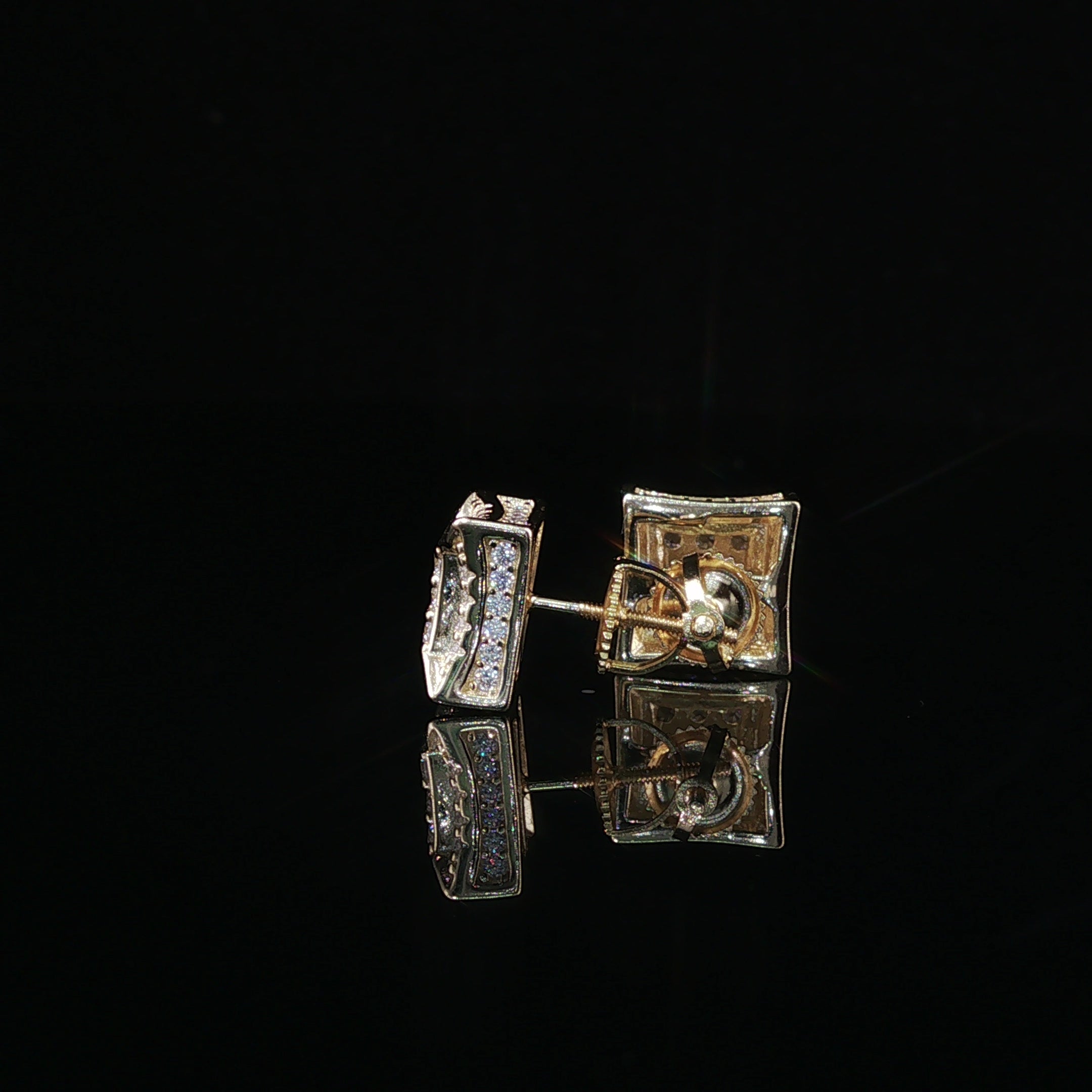 Dazzling Diamond Square Stud Earrings | 10mm | VVS