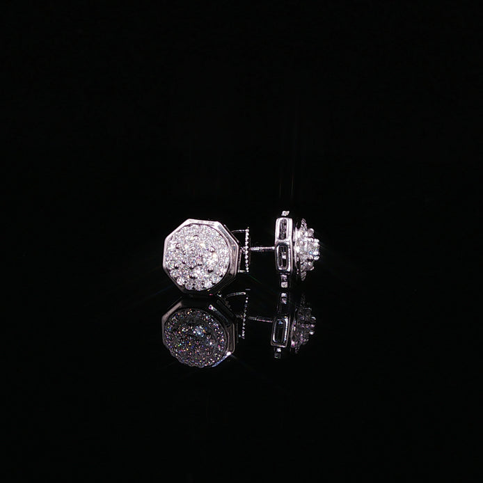 Octagon Moissanite Stud Earrings | 0.8 Ctw |925 Sterling Silver |Screw Back