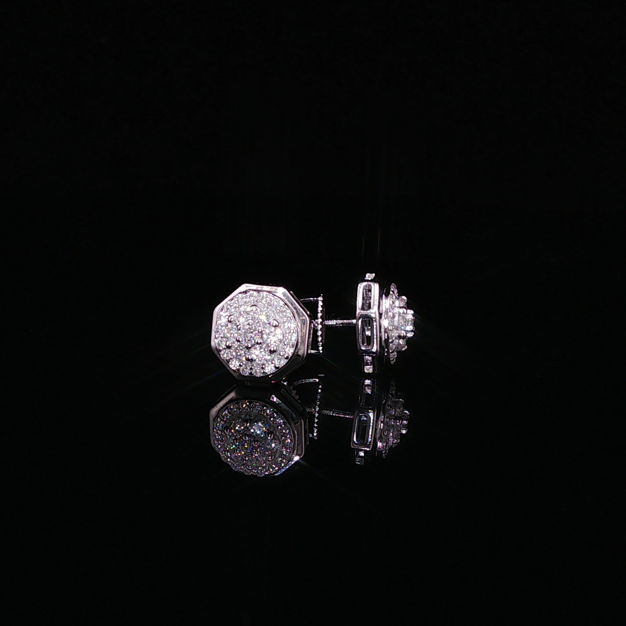 Octagon Moissanite Stud Earrings | 0.8 Ctw |925 Sterling Silver |Screw Back
