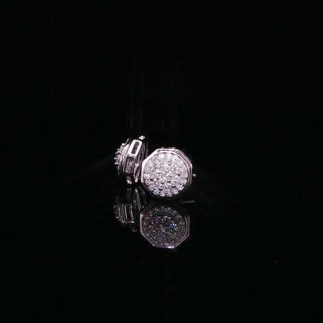 Octagon Moissanite Stud Earrings | 0.8 Ctw |925 Sterling Silver |Screw Back