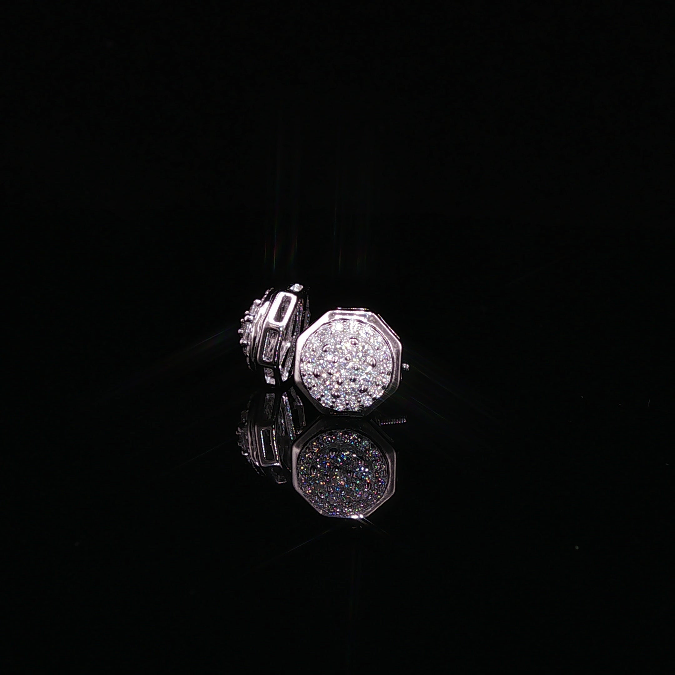 Octagon Moissanite Stud Earrings | 0.8 Ctw |925 Sterling Silver |Screw Back