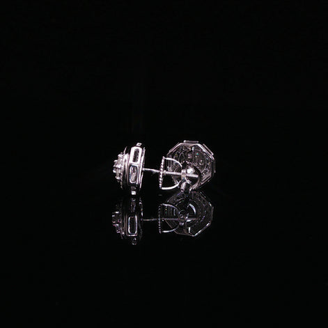 Octagon Moissanite Stud Earrings | 0.8 Ctw |925 Sterling Silver |Screw Back