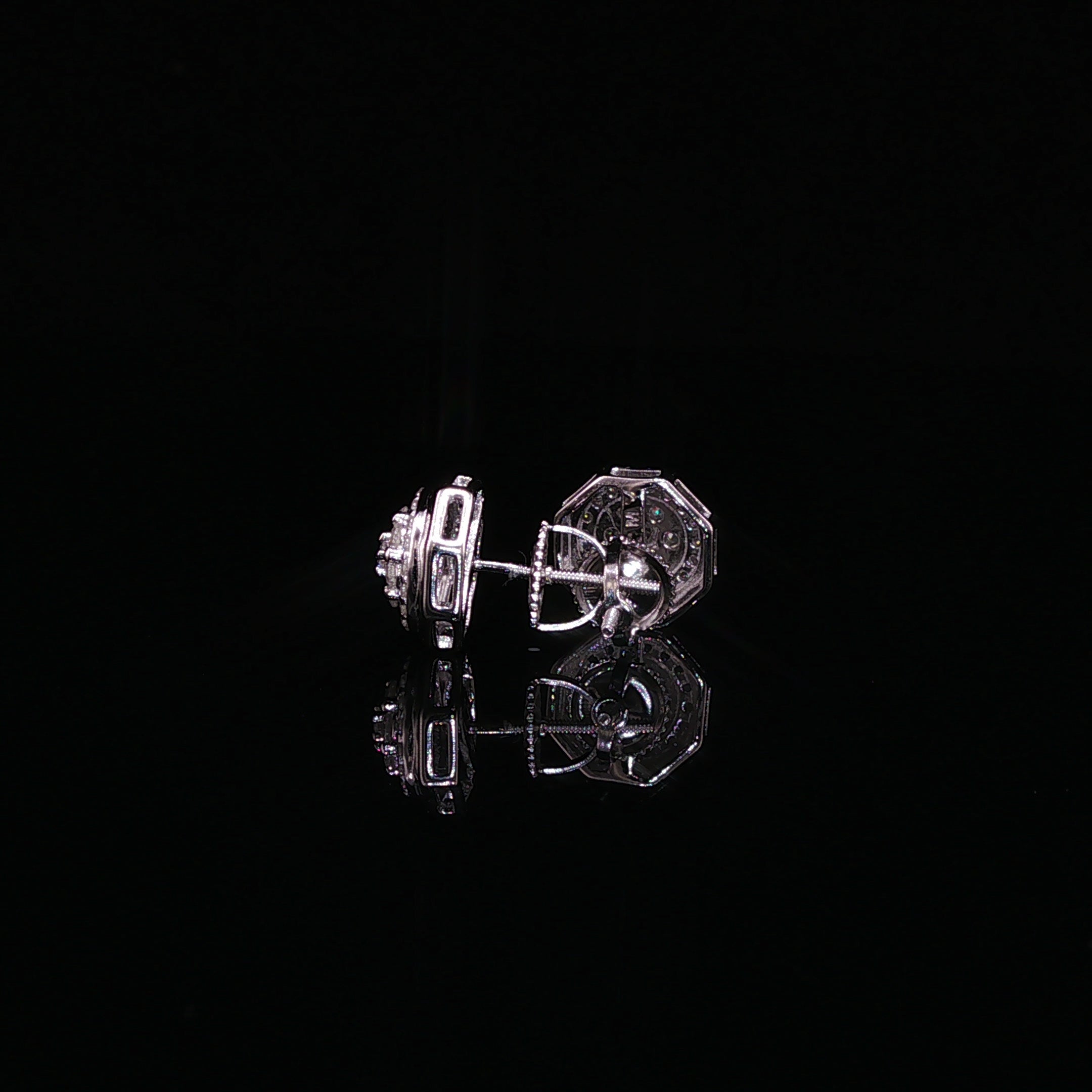Octagon Moissanite Stud Earrings | 0.8 Ctw |925 Sterling Silver |Screw Back